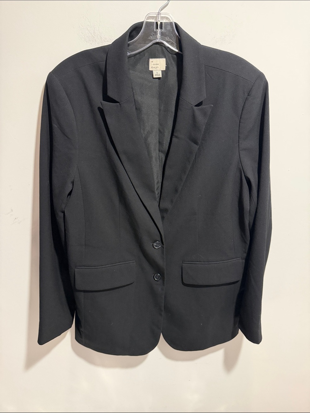a new day Black Tailored Two-Button Blazer Size Large